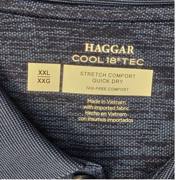 Haggar Men's 2XL Cool 18 Tec‎ Polo Shirt New with Tags Short Sleeve - Picture 6 of 9